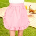 thumbnail image 4 of CaiYueKe White Vintage Maids Apron with Ruffle Hem, Half Waist Tie Skirt Two Pockets, Cute Servant Waitress Costume for Halloween Cosplay Role Play, Kitchen Baking Uniform, 4 of 7