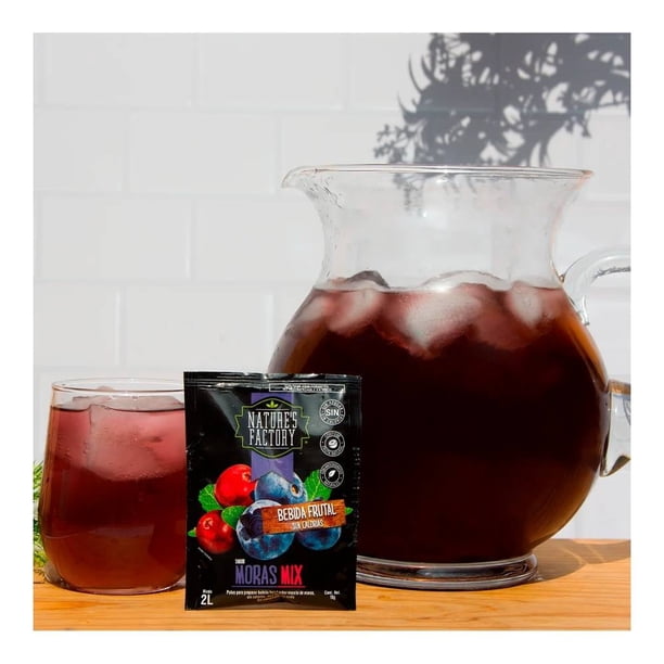 Imagen 4 de Polvo para preparar bebida Nature's Factory frutal sabor moras mix sin calorías 15 g