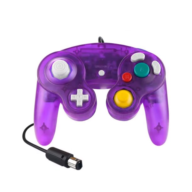 Control Joystick Para Nintendo Gamecube Alambrico Analogo Gc Purpura