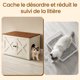 thumbnail image 3 of Caja de Arena para Gatos, con Separador Removible, Arenero para Gatos de Interior, Mesa Auxiliar, Marrón y Blanco, 3 of 6