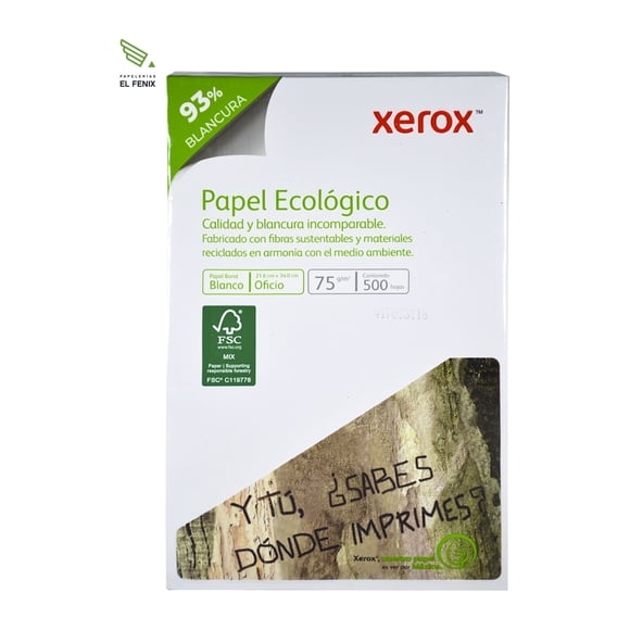 Paquete de Hojas Papel Bond Xerox Tamaño Oficio 500 Hojas 93% Blancura