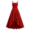 thumbnail image 4 of Vestido de Manga Larga Una Línea para las Mujeres Elástico Twirly Patinador Escuela Vestido de Recital Cuello Redondo Sólido Vestido para Niña de 4-14 Años, 4 of 6