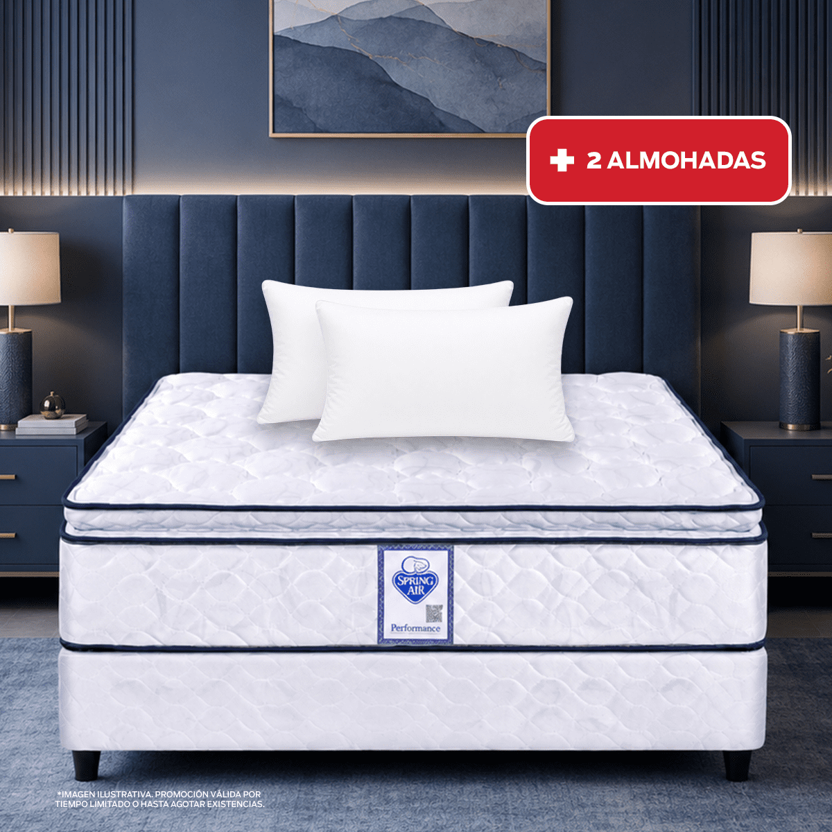 Colchon King Size Spring Air City + 2 Almohadas DE REGALO