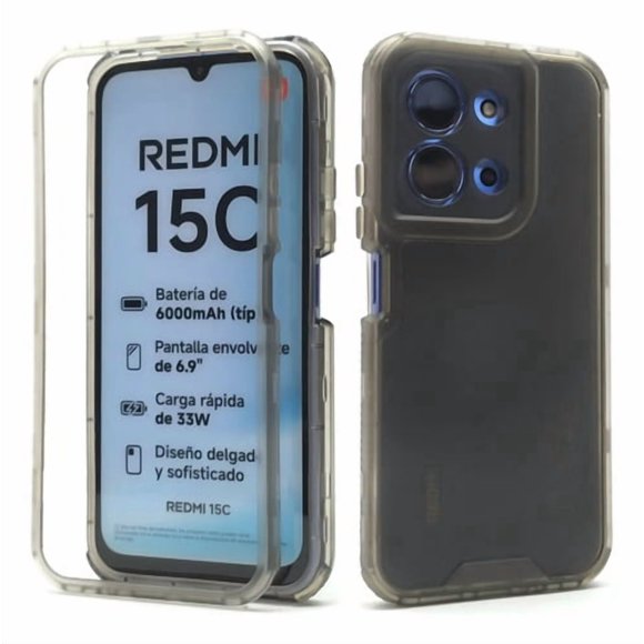 Funda 3 en 1 Icon Case Matte Skin para Poco C85, Carcasa, Protector, Uso Rudo, Protección 360, Full Case, Bumper, Antigolpes, Esquinas Reforzadas, Protección de Cámara - Negro