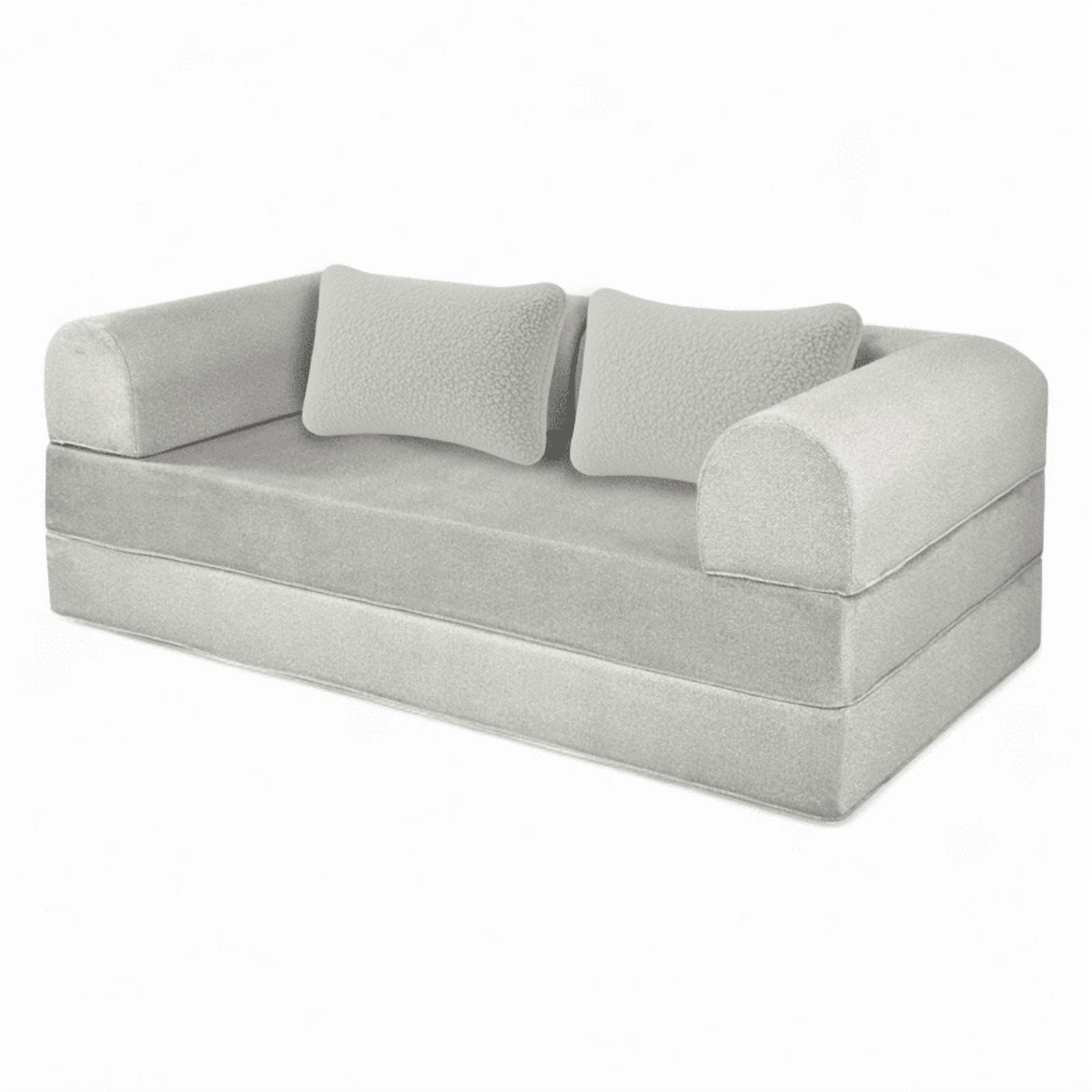 SOFA CAMA TEDDY  KING SIZE SMOOTH SILVER.