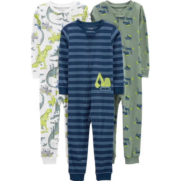 Pijamas Simple Joys de Carter's Baby Boys, paquete de 3 unidades, algodón, 2 unidades