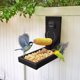 thumbnail image 1 of Comedero de madera con mazorcas y bandeja para ardillas, decorativo para exteriores., 1 of 2