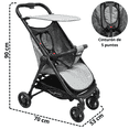 thumbnail image 4 of Carriola para Bebé Ligera Plegable Ruedas de Goma Cinturón 5 Puntos Toldo Apta desde 12 Meses Hasta 16 kg - Gris, 4 of 7
