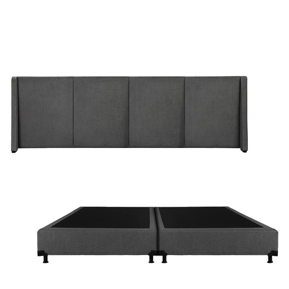 Box Base Cama King Size + Cabecera Milan Gris
