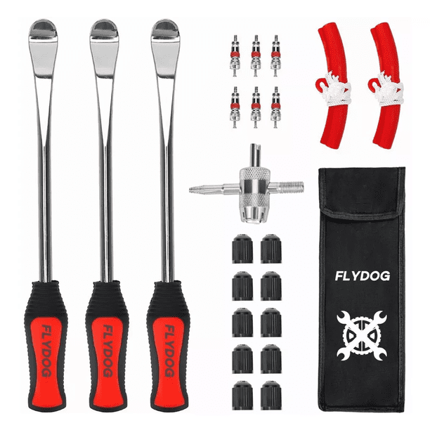 Kit De Palanca Desmontar Llantas Motocicleta Bicicleta negro/rojo/plata 13pz