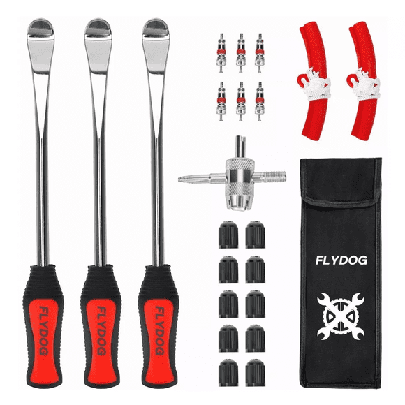 Kit De Palanca Desmontar Llantas Motocicleta Bicicleta negro/rojo/plata 13pz