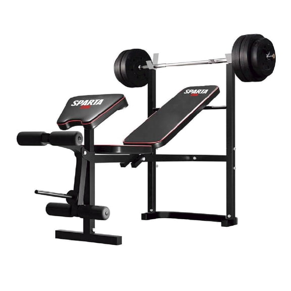 "Banco Multifuncional con Barra y Discos 55kg WORKOUTB55KG SPARTA BANSPA0001 "