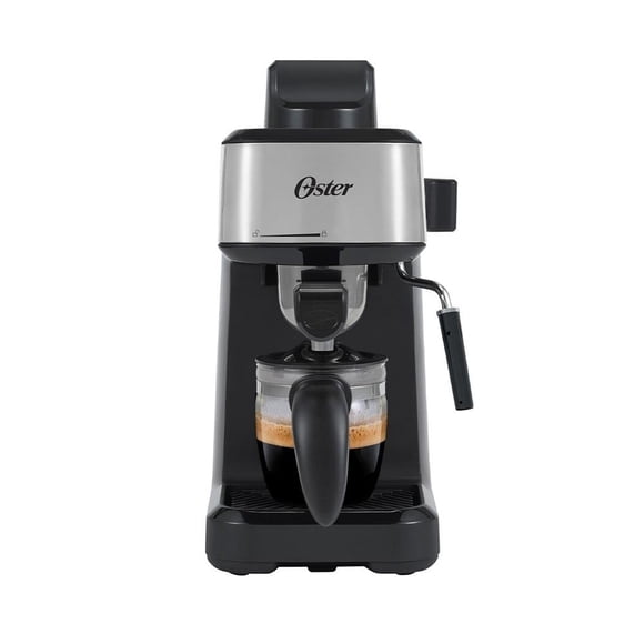Cafetera Oster para Espresso y Cappuccino Plata con Negro
