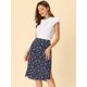 thumbnail image 2 of Falda Midi Allegra K Dividicon Con Volantes Florales Azul Oscuro L, 2 of 6