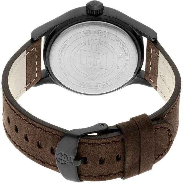 reloj timex expedition scout 40mm para hombre timex timex vista trasera centrada de la caja con fondo de acero inoxidable grabado, corona superior y correa de piel genuina marrón con costuras y hebilla negra con logo; adecuado también para coleccionistas que buscan correas de repuesto.