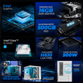 thumbnail image 3 of Computadora Escritorio Xtreme PC Gaming Intel Core i3 14100 16GB SSD 500GB WIFI White juegos casuales, trabajo y estudio, 3 of 6