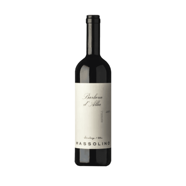 vino tinto barbera d’alba doc massolino 750ml italiano botella frontal de 750 ml con etiqueta crema que indica 'Barbera d'Alba' y marca MASSOLINO; vidrio oscuro y cápsula negra en el cuello. Especificaciones: Uva Barbera, 14% alcohol; perfil redondo y equilibrado; a menudo se usa para acompañar pastas y carnes.
