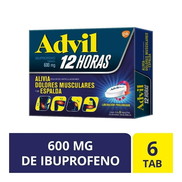 Advil 12 horas 6 tabletas 600 mg