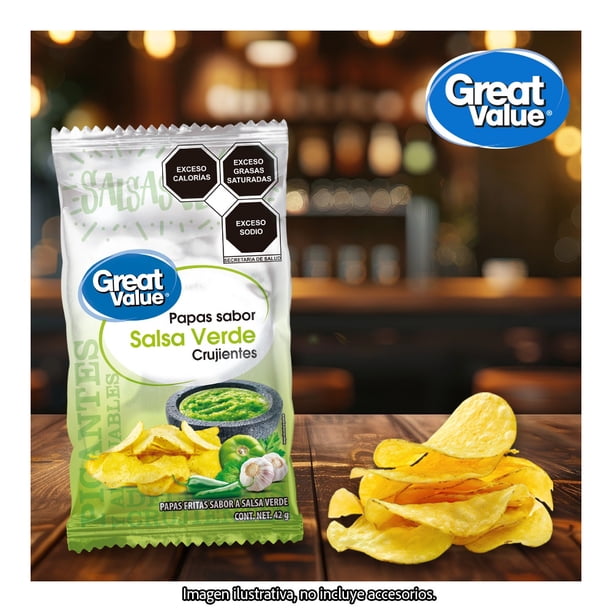 Imagen 4 de Papas Great Value salsas verdes 42 g