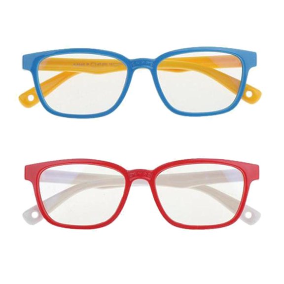 2 uds., Gafas anti luz de color azul para niños, gafas con montura de silicona suave, gafas anti-fatiga visual y protección juegos de computadora para