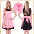 thumbnail image 2 of CaiYueKe White Vintage Maids Apron with Ruffle Hem, Half Waist Tie Skirt Two Pockets, Cute Servant Waitress Costume for Halloween Cosplay Role Play, Kitchen Baking Uniform, 2 of 7