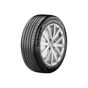 Llanta medida 195/55R16 87H FR modelo PowerContact 2 marca Continental.