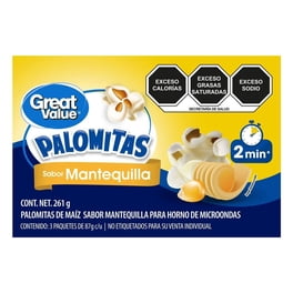 Palomitas de maíz Great Value sabor mantequilla para horno de microondas 261 g