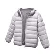 thumbnail image 2 of Chaqueta de plumas con capucha para niños y niñas, ligera, cálida, acolchada, de nailon, abrigo de invierno, color negro, 1 unidad, de 4 a 10 años., 2 of 3