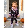 thumbnail image 4 of Pijama de Halloween para niñas, conjunto de dos piezas para bebés, camisa de manga larga con botones y pantalones elásticos., 4 of 9