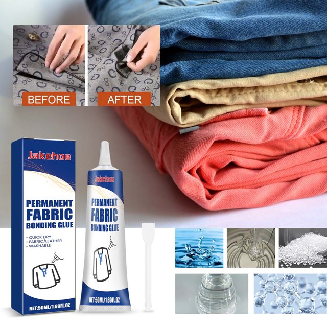 Clothing Transparent Adhesive Glue Resistance To Temperature And Water Washing Denim Clothing Fabric Bonding Glue 50ml