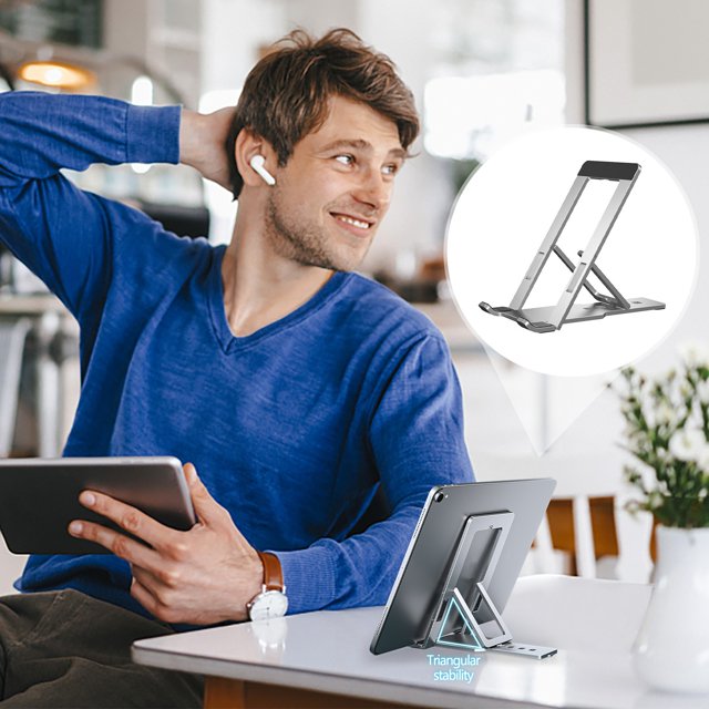 Soporte para teléfono de coche, soporte de escritorio portátil para computadora, soporte de escritorio flexible, adecuado para tabletas, teléfonos móviles, soporte de elevación, disipación de calor pa