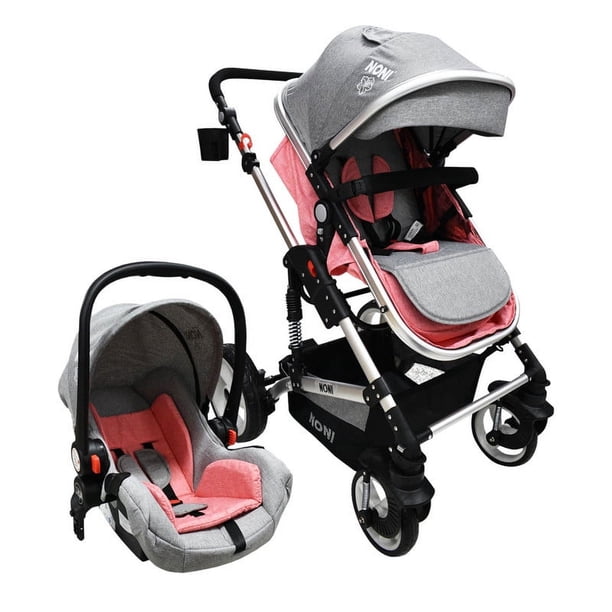 Sistema de Viaje Angelin Baby Noni Rosa + Pañalera y Cambiador