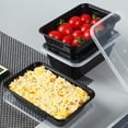 thumbnail image 1 of Fiambrera de plástico desechable con tapa | Recipiente rectangular para comida para llevar | Caja hermética a prueba de fugas para preparar comidas, 1 of 8