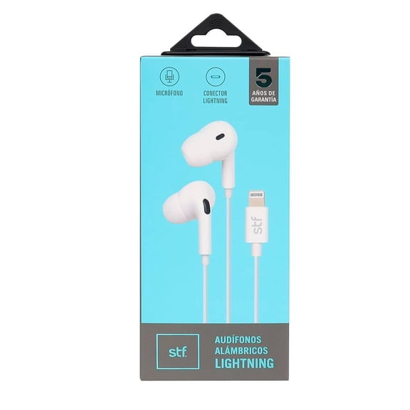 Audifonos Alámbricos STF Lightning blanco 1.2 m