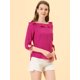 thumbnail image 2 of Blusa de lunares Allegra K Media Manga Cuello con Volantes Rosa Caliente M, 2 of 5