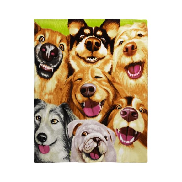 Manta de Felpa Dawhud Direct Súper Suave con Diseño de Perros para Selfies