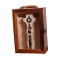 thumbnail image 3 of Portador doble de botellas de vino, caja de exhibición de vino, estuche festivo, cajas de regalo para 2 botellas, caja de embalaje de madera para boda, 3 of 9