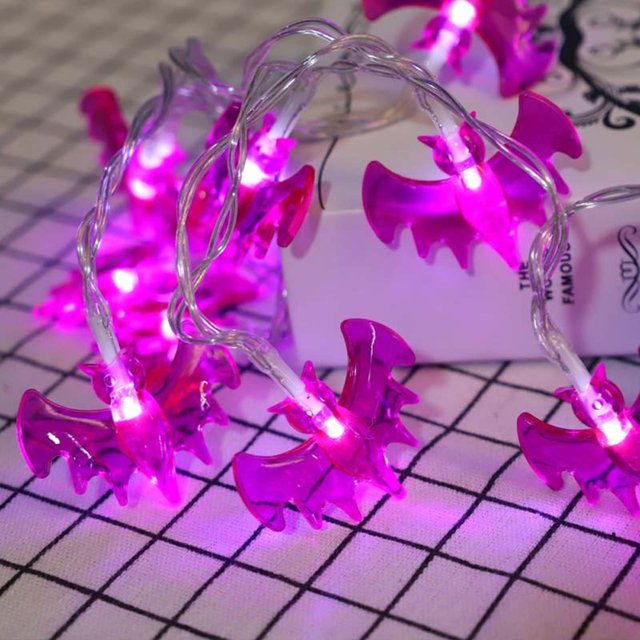 Tira de luces LED de Halloween, cadena de luces para decoración de fiestas, luces de calavera