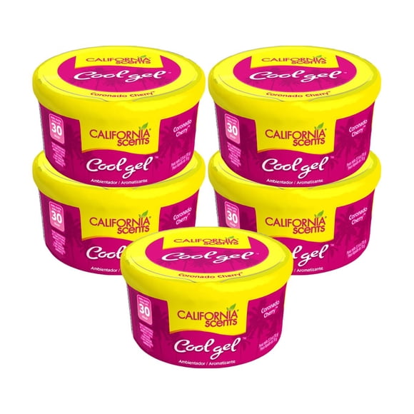 Kit Aromatizantes Gel Auto California Scents Cherry 30 Días 5 pzs