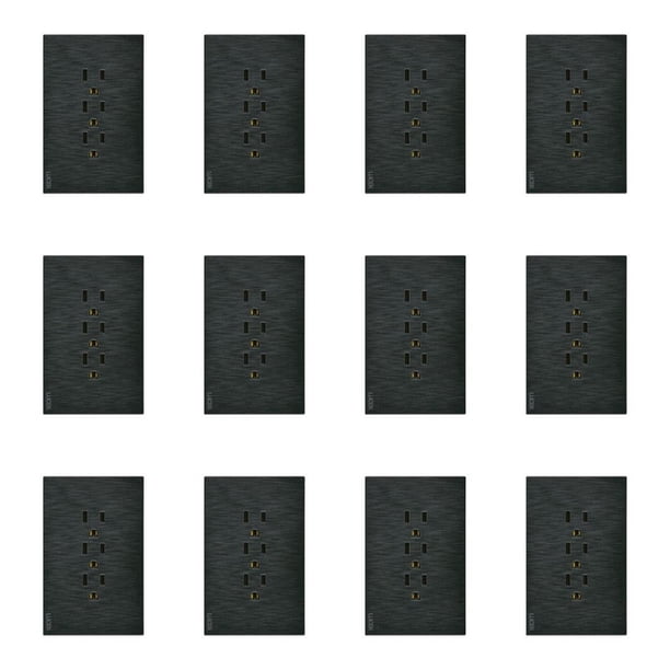 Placa Con 3 Contactos Lucek Flat Pack 12 BF08-B negro