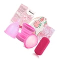 thumbnail image 3 of Copa menstrual de silicona para mujer, copa de limpieza plegable, disco menstrual, reutilizable, portátil, a prueba de fugas, color rosa, talla S, 20 ml, 3 of 12