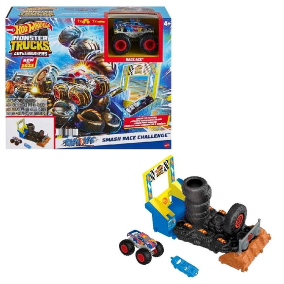 Pista de Juguete Hot Wheels Monster Trucks Arena de Demolición Retos de Entrada Race Ace