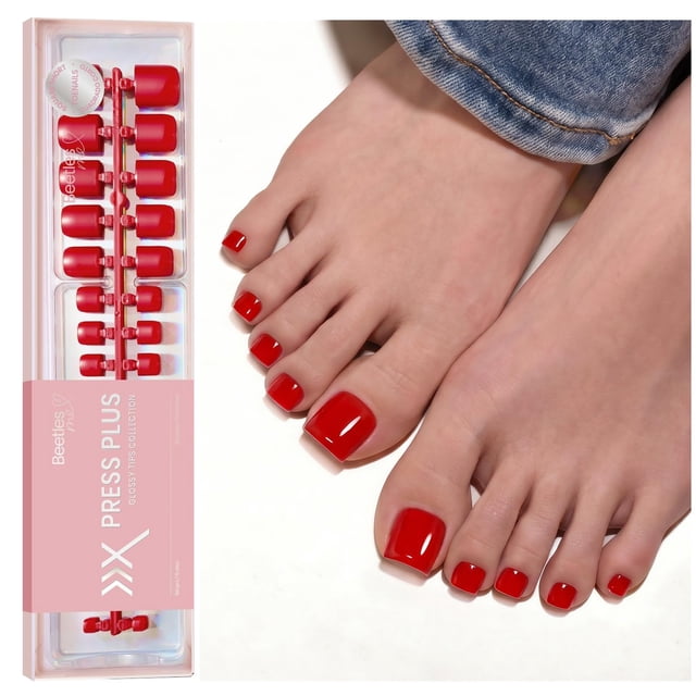 Uñas postizas para pies Beetles Gel Polish 150 piezas rojo