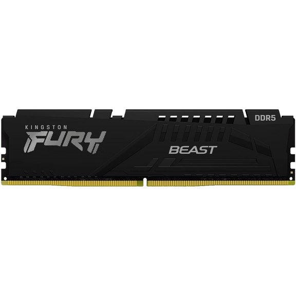 Kingston Fury Beast Black DDR5, Memoria Gamer para PC, Capacidad: 32GB, Frecuencia: 5600Mhz, Latencia: CL 40, Factor de Forma: DIMM 288-Pin, Color: Negro, Numero de Parte: KF556C40BB-32
