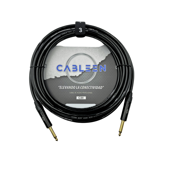 Cable de Instrumento Plug TS 6.3 mm Macho a Macho Mono Cableen 3 m