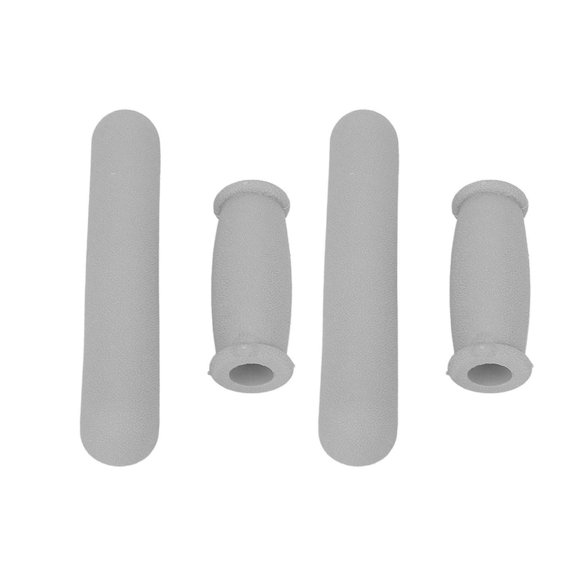 4 almohadillas de repuesto para muletas de TPU antideslizantes, acolchadas, extragruesas, para axilas, empuñaduras para muletas de aluminio estándar, color gris
