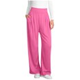 thumbnail image 2 of TaTaai Ladies' Elastic High Waist Wide Leg Jeans, Versatile Loose Straight Leg Pants, All Season Casual Fashion Jeans Gift, 2 of 5