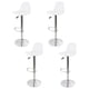 thumbnail image 1 of Sillas para Bar y Barra de Cocina con Respaldo y Reposapies de Altura Ajustable Banco Taburete Giratorio con Asiento Acolchado de Diseño Moderno Set 4 Piezas Blanco, 1 of 7