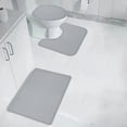 thumbnail image 5 of Juego de 3 alfombrillas de baño | Alfombras absorbentes y antideslizantes de poliéster | Modernas fundas para alfombras de baño en gris oscuro, caqui y verde | Alfombrillas de secado rápido para, 5 of 5