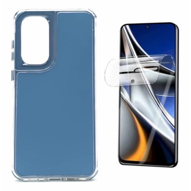 Funda + Mica Icon Case Shell Fosfo para Samsung A56 5G, Carcasa, Protector, Uso Rudo, Protector de Pantalla, Antigolpes, Esquinas Reforzadas, Protección de Cámara - Azul